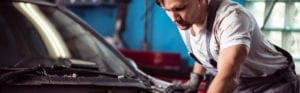 Mechanic doing the repair work on the car